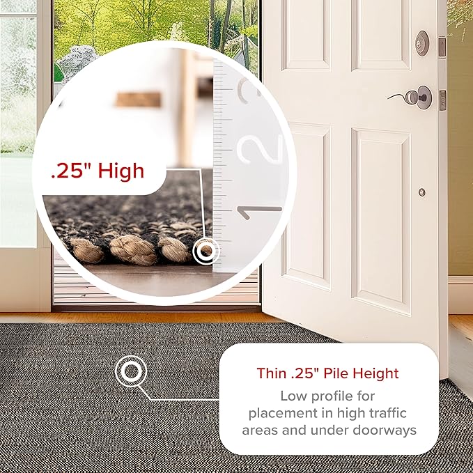 nuLOOM 2x3 Elfriede Jute & Cotton Hand Woven Area Rug, Charcoal, Solid Rustic Farmhouse Style, Weaved Design, Natural Fiber, For Bedroom, Living Room, Dining Room, Hallway, Office, Entryway