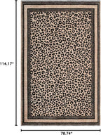 Alfa Rich 7x10 Leopard Beige Black Washable Area Rugs for Living Room Bedroom Kitchen Cotton Rug