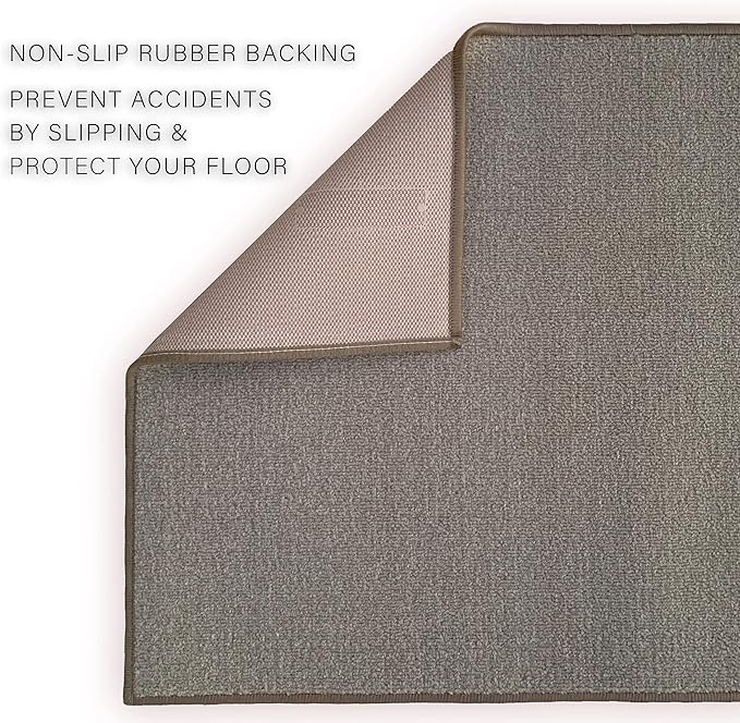Custom Made Runner Rug Low Pile with Rubber Backing for Kitchen Foyer Hallway Entry Choose Your Length Size 31 Inch Wide Solid and Plain Beige Color (5 feet x 31 Inch)