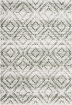 SAFAVIEH Adirondack Collection Area Rug - 4' x 6', Ivory & Dark Green, Geometric Design, Non-Shedding & Easy Care, Ideal for High Traffic Areas in Living Room, Bedroom, Dining (ADR131W-4)