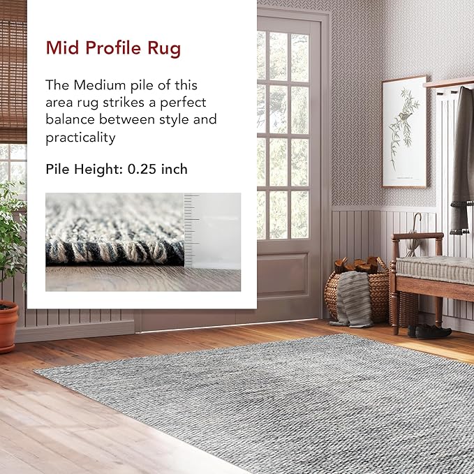 nuLOOM Alessi Solid Farmhouse Cotton Area Rug, 5x8, Grey