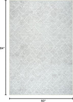 Bloom Rugs Washable Non-Slip 5' x 7' Rug - Gray/Pebble Striped Area Rug for Living Room, Bedroom, Dining Room, and Kitchen - Exact Size: 5' x 7'