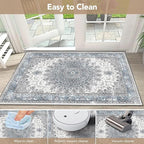 2’x3’ Entry Rug Welcome Mat Small Washable Indoor Door Rug Front Door Mat Non-Slip Blue