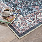 Fame Rugs Turkish Rug. Washable Vintage Oriental Antique Inspired Traditional Doormat Small Modern Area Rugs Luxury Entryway Entry Bedroom Bathroom Kitchen (409CN, 2' x 3')