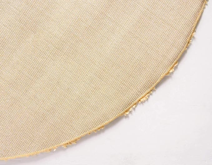Unique Loom Davos Shag Collection Area Rug - Solid (10' Round, Sun Yellow)