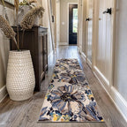 Rugshop Cream Bright Flowers Non Slip Non-Shedding Runner Rug for Hallway, Kitchen and Entryway, 2'7" x 6'