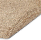 REDEARTH · Round Area Rug - 4 Feet Braided Natural Jute with Non-Skid Backing - Handwoven Boho Rug for Bedroom, Kitchen, Living Room - Farmhouse Aesthetic Home Decor - Durable Handmade Rug