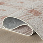Dash & Albert Zale Peach Machine Washable Rug, 3 X 5 Feet, Oranges/White Plaid Pattern