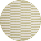Unique Loom Outdoor Striped Collection Area Rug - Striped (6' 1" Round Green/Ivory)