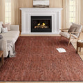 Eleisa Modern Vintage 5x7 Herringbone Chevron Area Rug for Living Room, Wine & Red, Non-Slip Stain Resistant Washable Rug, Farmhouse Home Decor Carpet for Bedroom, Kitchen, Dining Room
