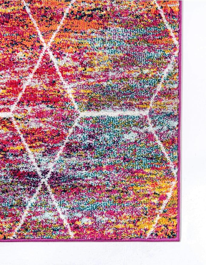 Unique Loom Trellis Frieze Collection Area Rug - Geometric (9' x 12', Multi/ Ivory)