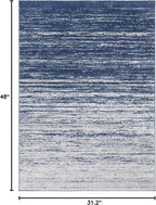 SAFAVIEH Adirondack Collection Accent Rug - 2'6" x 4', Navy & Grey, Modern Ombre Design, Non Shedding & Easy to Clean, Ideal for Front Door, Kitchen, Entryway, Accent Space (ADR113E)