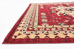 Unique Loom Taftan Collection Border Geometric Tribal Inspired Design Area Rug (8' 0 x 8' 0 Square, Red/ Gold)