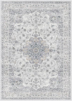 HUGEAR Machine Washable Area Rugs 4x6 Vintage Blue Living Room Rug Neutral Style Non Slip Stain Resistant Low Pile Throw Carpet for Office Home Retro Aesthetic Modern Decor