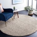 SAFAVIEH Natura Collection Area Rug - 3' Round, Beige, Handmade Wool Blend, Textured Design, Ideal for Living Room, Bedroom, Dining Space (NAT620B)