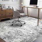 7x9 Area Rug Living Room Rugs - Washable Neutral Modern Abstract Soft Thin Large Rug Indoor Floor No Slip Rug Carpet for Bedroom Under Dining Table Home Office Decor - Grey