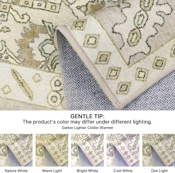 2x5 Runner Rug Machine Washable Boho Runners for Hallway,Ultra-Thin Low Pile Rug,Lightweight Indoor Carpet,Non Slip Floral Runners for Enrtyway, Corridor, Home Office, Kitchen,Taupe