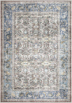 Bloom Rugs Caria Washable Non-Slip 9x12 Rug - Blue/Red Brown Traditional Area Rug for Living Room, Bedroom, Dining Room, and Kitchen - Exact Size: 9' x 12'