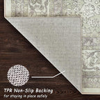 vivorug 6x9 Area Rugs, Ultra-Soft Washable Rug for Living Room Dinner Room Bedroom, Non-Slip Vintage Sage Green Rug, Indoor Carpet Large Area Rug