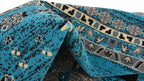 Unique Loom Taftan Collection Border Geometric Tribal Inspired Design Area Rug (8' 0 x 8' 0 Square, Turquoise/ Gray)