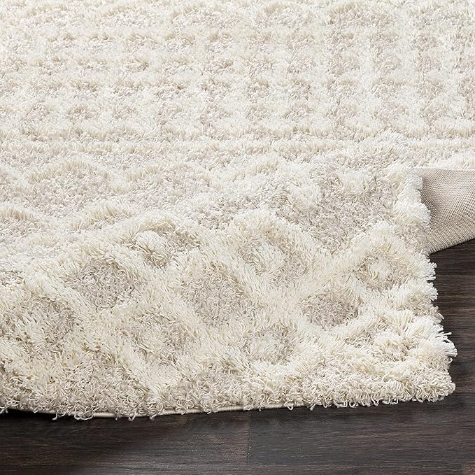 Livabliss Hapsburg Moroccan Shag Area Rug, 6'7" Round, Beige