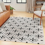 Nourison Home Nourison Essentials Ivory Black 4' x 6' Area Rug - Easy Clean, Non Shedding, Bed Room, Living Room, Dining Room, Kitchen (4' x 6')