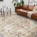 Washable Area Rug 10'x14' Boho Design Non-Shedding Easy Care Ideal for High Traffic Areas in Living Room Bedroom Office Coffee Table Kitchen Large Carpet