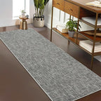 RUGSREAL 2x6 Runner Rug Washable Kitchen Runner Rug Modern Abstract Runner Mat for Hallway Contemporary Solid Rug Non-Slip Foldable Aesthetic Accent Floor Carpet for Living Room Bedroom, Grey