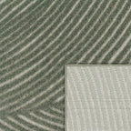 Paco Home Modern Area Rug with Abstract Line Pattern and Contour-Cut in Green, Size: 2'8" x 4'11"