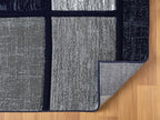 Navy Blue Geometric 8x10 Area Rug – Modern Patterned Carpet for Living Room, Bedroom, or Office – Soft Durable Floor Rug – Stylish Contemporary Design