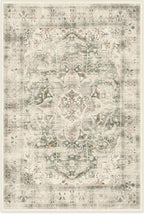 RUGGABLE Washable Vintage Area Rug – Sarrah Sage 6x9, Stain-Resistant, Non-Slip – Medium Machine Washable Rugs for Living Room, Bedroom, Hallway, Entryway & Office–with Standard Pad