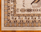 Unique Loom Taftan Collection Border Geometric Tribal Inspired Design Area Rug (6' 0 x 9' 0 Rectangular, Ivory/ Tan)