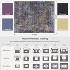 Kokia Abstract Area Rugs Washable Indoor 6x9 Rug Boho Distressed Retro Low Pile Non-Slip Non-Shedding Black Gray Carpet Bedroom Living Room Dining Room, Oslo Nebula