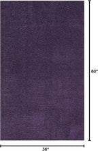 Eyely UES100N-3 Supersoft Haze Solid Low-Pile Indoor Area Rug Casual;Contemporary;Solid;Traditional, Bedroom, Kitchen, Living Room, Easy-Cleaning, Non-Shedding, 3 X 5, Purple
