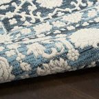 Nourison Home Grace Blue 7'10" x 9'10" Area Rug - Easy Clean, Non Shedding, Bed Room, Living Room, Dining Room, Kitchen (8' x 10')