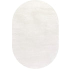 Eyely UES100T-4OV Supersoft Haze Solid Low-Pile Indoor Area Rug Casual;Contemporary;Solid;Traditional, Bedroom, Kitchen, Living Room, Easy-Cleaning, Non-Shedding, 4 X 6 Oval, Cream