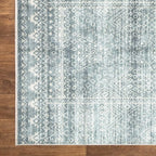 Bloom Rugs Caria Washable Non-Slip 5x7 Rug - Teal/Ivory Geometric Area Rug for Living Room, Bedroom, Dining Room, and Kitchen - Exact Size: 5' x 7'