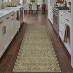 Runner Rug 2x6 Brown Hallway Washable Kitchen Vintage Carpet Non Slip Long Indoor Bedroom Retro Traditional Accent Throw Rug for Bathroom Office Entryway Laundry Dining
