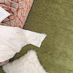 Alfa Rich 7x10 Green Washable Area Rugs for Living Room Bedroom Kitchen Cotton Decor Solid Rug