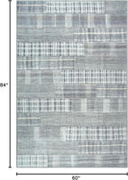 Bloom Rugs Washable Non-Slip 5' x 7' Rug - Gray Striped Area Rug for Living Room, Bedroom, Dining Room, and Kitchen - Exact Size: 5' x 7'