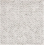 SAFAVIEH Adirondack Collection Area Rug - 6' Square, Ivory & Dark Green, Chevron Design, Non-Shedding & Easy Care, Ideal for High Traffic Areas in Living Room, Bedroom, Dining (ADR104X-6SQ)