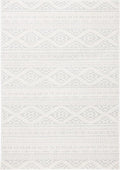 SAFAVIEH Tulum Collection Accent Rug - 2' x 5', Ivory & Light Grey, Moroccan Boho Tribal Design, Non-Shedding & Easy to Clean, Ideal for Front Door, Kitchen, Entryway, Foyer (TUL272G)