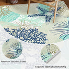 Tritard Coastal Area Rugs Nautical Beach Themed Non-Slip Machine Washable Rugs Modern Floor Carpet for Living Room Bedroom, 3x5, Navy
