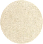 Unique Loom Solid Shag Collection Area Rug (4' 1" Round, Pure Ivory)