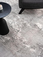 Adel Modern Area Rug for Living Room, 8x10 Rustic Distressed Abstract Large Grayl Rug, Medium Pile Stain Resistant Carpet for Bedroom, Dining Room or Kitchen (8' x 10', Gray)