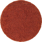 Unique Loom Solid Shag Collection Area Rug (5' 3" Round, Terracotta)