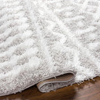 Livabliss Hapsburg Moroccan Shag Area Rug, 5'3" x 7'3", Light Gray