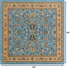 Unique Loom Sialk Hill Collection Area Rug - Washington (8' Square Light Blue/Navy Blue)