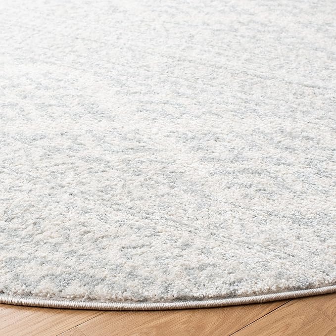 SAFAVIEH Tulum Collection Area Rug - 6'7" Round, Ivory & Light Grey, Moroccan Boho Tribal Design, Non-Shedding & Easy to Clean, Ideal for Living Room, Bedroom, Dining Space (TUL272G)