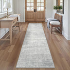 Valenrug Washable Rugs 2x5 - Stain Resistant 2x5 Area Rugs for Living Room, Non Slip Backing Large Area Rugs for Bedroom, Folable Machine Washable Area Rug (2'x5', Grey)